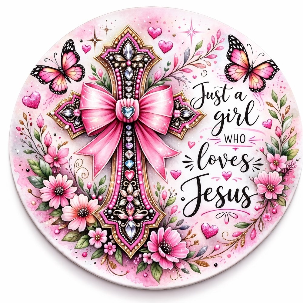 Just a Girl Who Loves Jesus  Hand Crafted Mouse Pad and Coasters Set - NWT - Picture 3 of 4